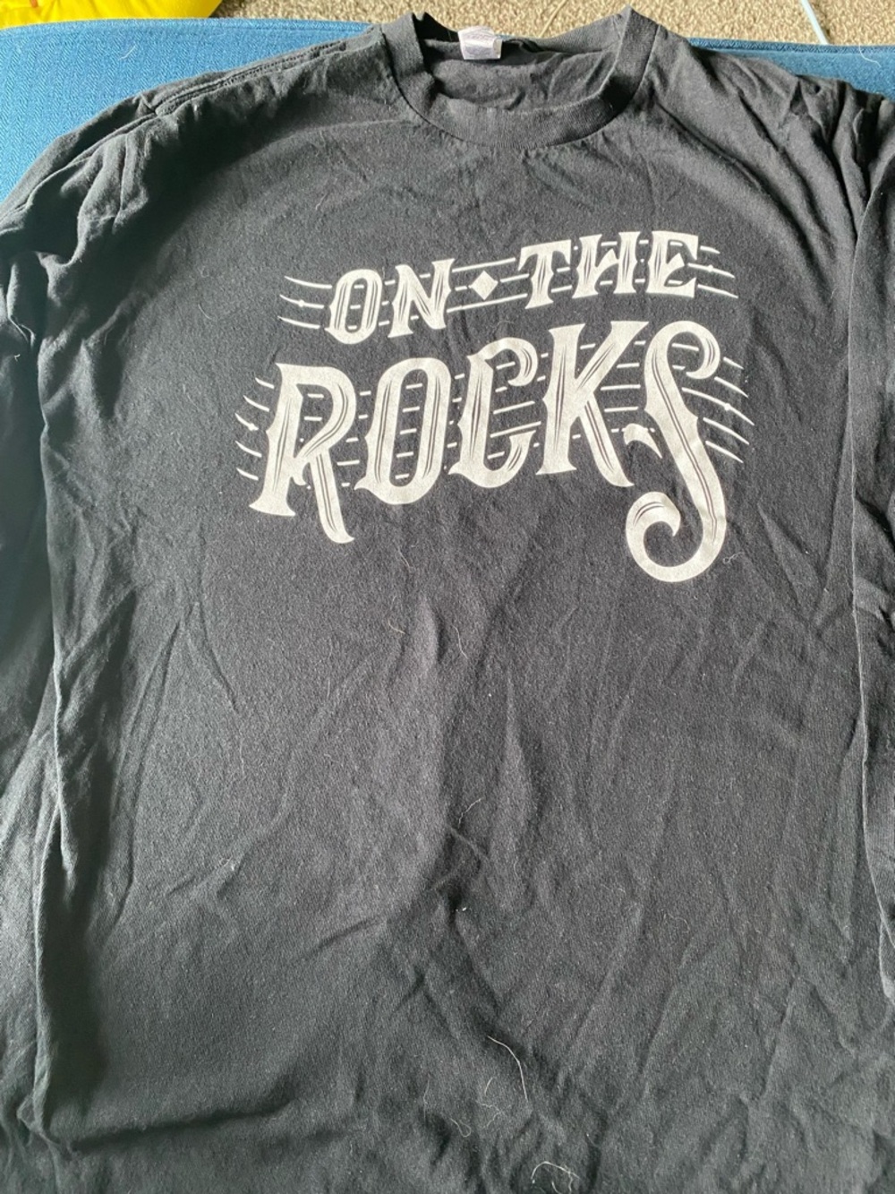 On The Rocks Graphic long sleeve- Black with White Print